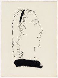 Blond Woman in Profile (plate, folio 16) from the illustrated book Vingt poëmes_(Print executed 1947
