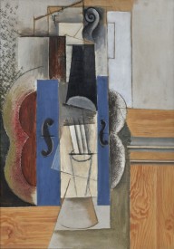 Pablo Picasso-Un violon accroché au mur (Le violon)  1913