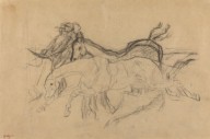Racehorses (study for Scene from the Steeplechase The Fallen Jockey)-ZYGR94906