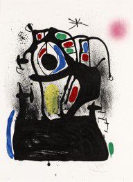 Joan Miró Espanja 1893-1983-Le magnétiseur - fond blanc. (d)