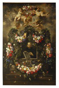 Daniel Seghers - Saint Ignatius Surrounded by a Garland of Flowers