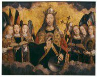 Hans Memling - Christ with singing and music-making angels M
