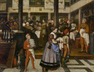 Henri Leys - Frans Floris Attending a Banquet of the Guild of Saint Luke