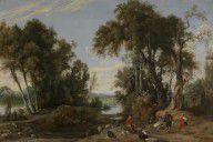 Jan Wilders - Landscape with shephards dancing