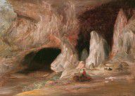 Conrad_Martens_-_Stalagmite_columns_at_the_southern_entrance_of_the_Burrangalong_Cavern