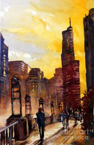 10880284_Watercolor_Painting_Of_Skyscrapers_Of_Downtown_Chicagoill