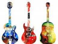 7669166_Guitar_Threesome_-_Colorful_Guitars_By_Sharon_Cummings