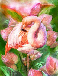 14774950_Flamingo_And_Flowers_-_Blooming_In_Paradise