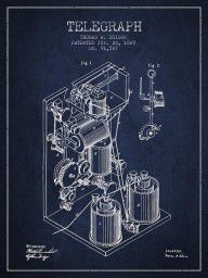 13975521_Thomas_Edison_Telegraph_Patent_From_1869_-_Navy_Blue