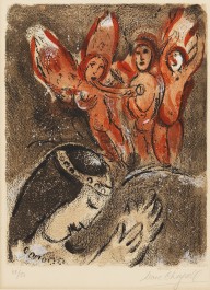 Marc Chagall-Sarah und die Engel. 1960.