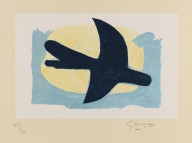Georges Braque-Oiseau bleu et jaune. 1960.