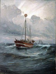Carl Locher-The lightship at Skagen Reef