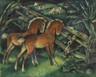 Harold Bengen-Zwei Fohlen und K�he auf der Weide. 1921.