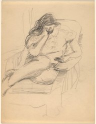 Woman Curled Up in Large Chair, Reading-ZYGR68710
