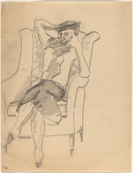 Woman in Hat, Seated in Wing Chair-ZYGR68562
