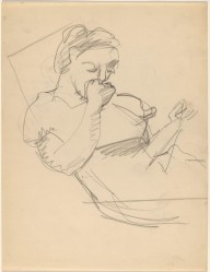 Woman Reading, Right Hand Covering Mouth-ZYGR68600