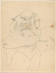 Woman Seated and Looking Down to Lap-ZYGR68743