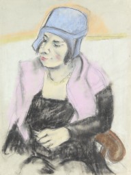 Georg Tappert-Sitzende Dame mit blauem Hut. Um 192025.