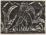 Otto Mueller-M�dchen zwischen Blattpflanzen (M�dchen im Schilf). 1912.