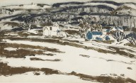 DAVID BROWN MILNE-A DOUBLE-SIDED WORK BLUE HILL (RECTO) AND TWO HOUSES WITH HILL IN GRAY WASH (VERSO
