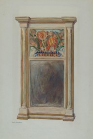 Looking Glass with Decorated Glass Panel-ZYGR17547