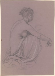 Seated Female Nude with Draped Legs, (study for Greek Girls Bathing)-ZYGR184116