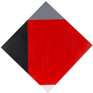 Max Bill-Rotes Quadrat in verwanderten Ecken. 1982.