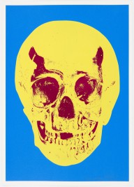 Damien Hirst-Cerulean Blue Pigment Yellow Royal Red Pop Up Skull   2012