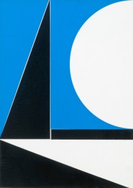 COMPOSITION IN BLUE AND BLACK. A tergo sign. 1966. Collage, 58x41,5 cm.