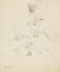 180142------Male Nude (Seated on the Ground)_Francis Campbell Boileau Cadell