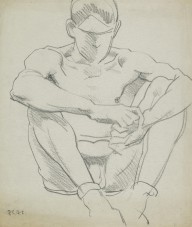 177627------Male Nude (Seated on the Ground)_Francis Campbell Boileau Cadell